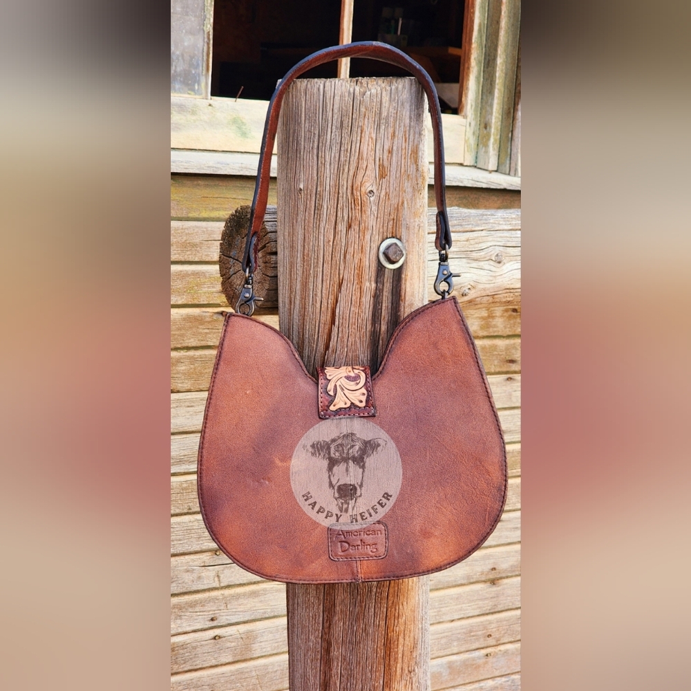 American Darling Genuine Cowhide and Floral Tooled
Hobo Bag. - Picture 6 of 11